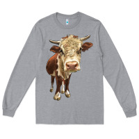 Heather Grey Hereford Heifer Long Sleeve Tee - LillyAllenDesigns