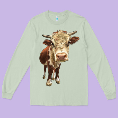 Hereford Heifer Long Sleeve Tee Designed By Lillyallendesigns