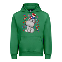 Emerald fourth of july hippopotamus Urban Hoodie - CowGirlArtShop