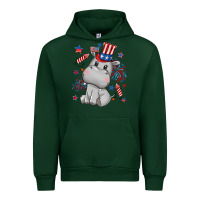 Forest Green fourth of july hippopotamus Urban Hoodie - CowGirlArtShop