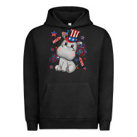 Pigment Black fourth of july hippopotamus Urban Hoodie - CowGirlArtShop