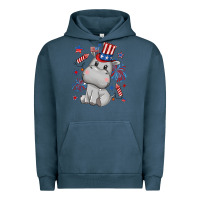 Pigment Midnight Navy fourth of july hippopotamus Urban Hoodie - CowGirlArtShop