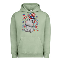 Pigment Oil Green fourth of july hippopotamus Urban Hoodie - CowGirlArtShop
