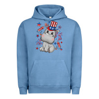 Pigment Pebble Blue fourth of july hippopotamus Urban Hoodie - CowGirlArtShop