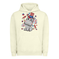 Pigment Pistachio fourth of july hippopotamus Urban Hoodie - CowGirlArtShop