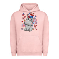 Pigment Salmon fourth of july hippopotamus Urban Hoodie - CowGirlArtShop