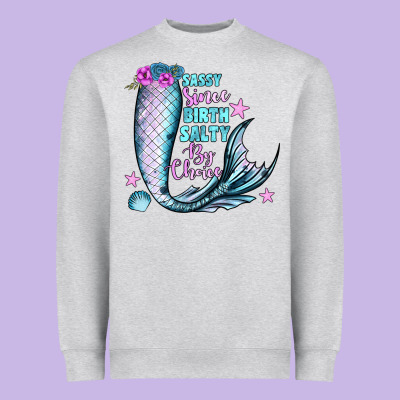 Sassy Since Birth Salty By Choice Heavyweight Sweatshirt Designed By Jahusdesignshop