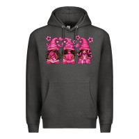 Charcoal Heather breast cancer afro gnomies Premium Hoodie - texasbilliewilder