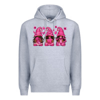 Heather Grey breast cancer afro gnomies Premium Hoodie - texasbilliewilder