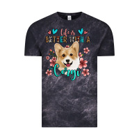 Cloud Black life is better with a corgi Vintage Tee - Jasminsmagicworld