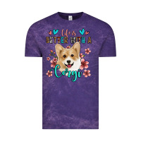 Cloud Purple life is better with a corgi Vintage Tee - Jasminsmagicworld