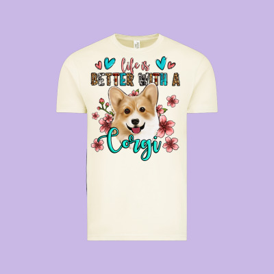 Life Is Better With A Corgi Vintage Tee Designed By Jasminsmagicworld