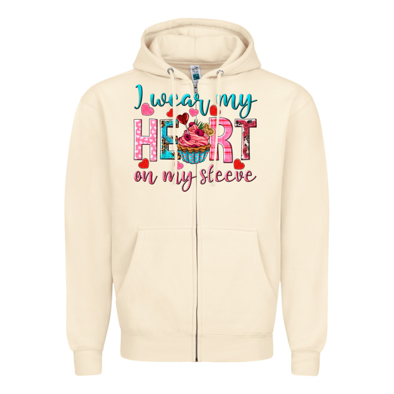 I Wear My Heart On My Sleeve Zipper Hoodie by NancyCooperArtShop | Teevron