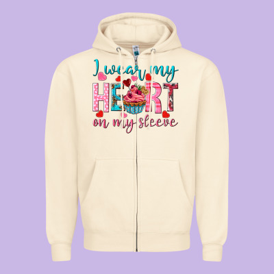 I Wear My Heart On My Sleeve Zipper Hoodie Designed By Nancycooperartshop