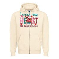Sandshell i wear my heart on my sleeve Zipper Hoodie - NancyCooperArtShop