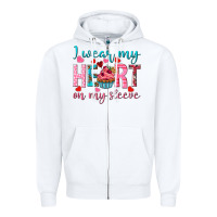 White i wear my heart on my sleeve Zipper Hoodie - NancyCooperArtShop