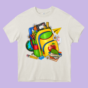 School Bag Heavy Core Tee Designed By Texasbilliewilder