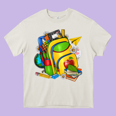 School Bag Heavy Core Tee Designed By Texasbilliewilder