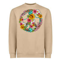 Mushroom floral peace sign with gemstone Heavyweight Sweatshirt - Artiststas
