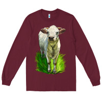 Burgundy Charolais Heifer Long Sleeve Tee - LillyAllenDesigns