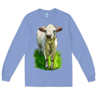 Colony Blue Charolais Heifer Long Sleeve Tee - LillyAllenDesigns