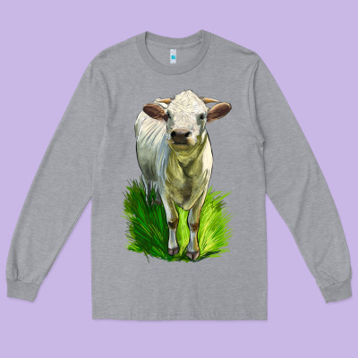 Charolais Heifer Long Sleeve Tee Designed By Lillyallendesigns