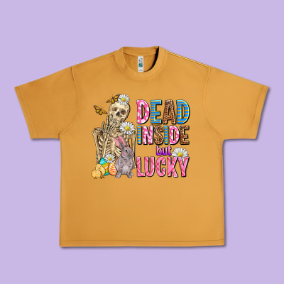 Easter Dead Inside But Lucky  With Skeleton Urban Heavy Tee Designed By Adodesignshop