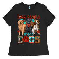 Black less people more dogs Ladies Tee - texasbilliewilder