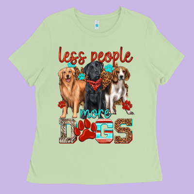 Ladies Tee less people more dogs
