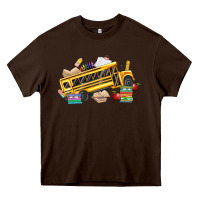Chocolate Brown school bus driver Heavy Core Tee - texasbilliewilder