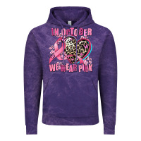 Cloud Purple western leopard  in october we wear pink heart Vintage Hoodie - AdoDesignShop