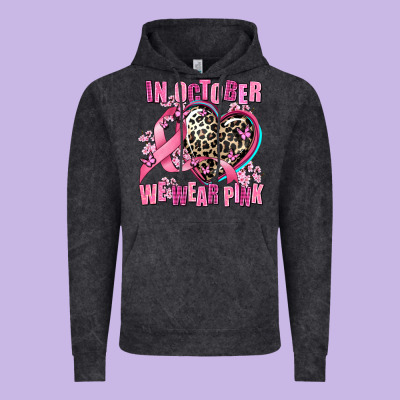 Western Leopard  In October We Wear Pink Heart Vintage Hoodie Designed By Adodesignshop