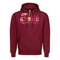 Burgundy be kind gnome matter what Zipper Hoodie - NancyCooperArtShop