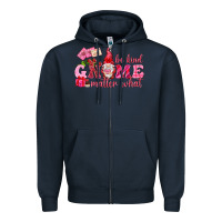 Navy be kind gnome matter what Zipper Hoodie - NancyCooperArtShop