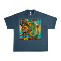 Midnight Navy horseshoe and cactus Urban Heavy Tee - BundleAndBundleShop