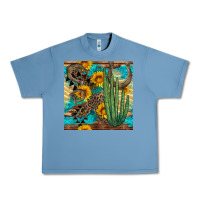 Pebble Blue horseshoe and cactus Urban Heavy Tee - BundleAndBundleShop