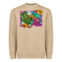 Mushroom cactus peace sign flowers and tie dye Heavyweight Sweatshirt - Artiststas