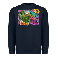 Navy cactus peace sign flowers and tie dye Heavyweight Sweatshirt - Artiststas