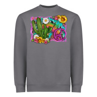 Storm cactus peace sign flowers and tie dye Heavyweight Sweatshirt - Artiststas