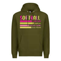 Army Green retro softball png Premium Hoodie - JahusDesignShop
