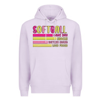 Lilac retro softball png Premium Hoodie - JahusDesignShop