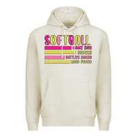 Oatmeal Heather retro softball png Premium Hoodie - JahusDesignShop