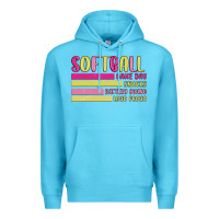 Ocean Blue retro softball png Premium Hoodie - JahusDesignShop