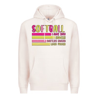 Pale Pink retro softball png Premium Hoodie - JahusDesignShop