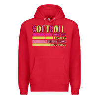 Red retro softball png Premium Hoodie - JahusDesignShop