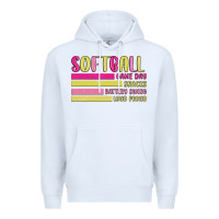 White retro softball png Premium Hoodie - JahusDesignShop