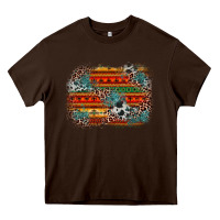 Chocolate Brown leopard aztec background Heavy Core Tee - Zillion Design Studio