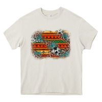 Cream leopard aztec background Heavy Core Tee - Zillion Design Studio