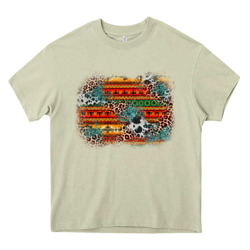 Leopard Aztec Background Heavy Core Tee by Zillion Design Studio | Teevron