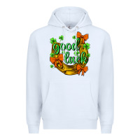 White st.patricks good luck Premium Hoodie - NancyCooperArtShop